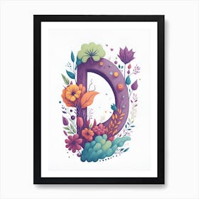 Colorful Letter D Illustration 45 Poster