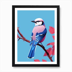 Minimalist Blue Jay 1 Illustration Art Print