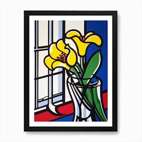 Sweet Pea Flower Still Life  2 Pop Art Style Art Print