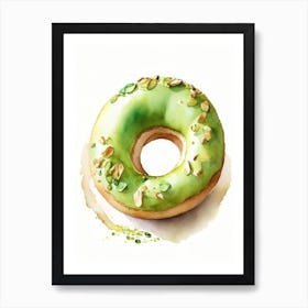 Pistachio Donut Cute Neon 1 Art Print