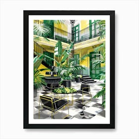 Tropical Courtyard Poster