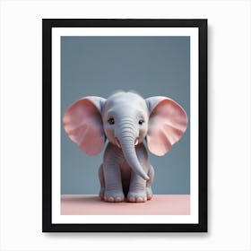 Cute Baby Elephant Nursery Ilustration (15) Art Print