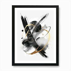 Abstract Black And Gold Painting 48 Art Print