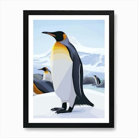 King Penguin Cuverville Island Minimalist Illustration 1 Art Print