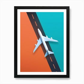 Airplane On The Road Art Print