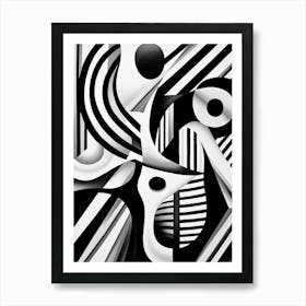 Illusion Abstract Black And White 4 Art Print