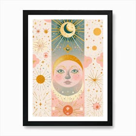 Moon And Stars 6 Art Print