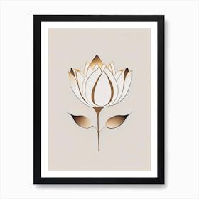 American Lotus Retro Minimal 6 Art Print