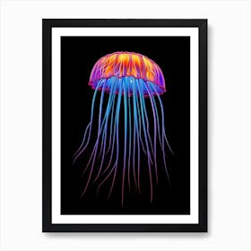 Box Jellyfish Neon Pop Art 1 Art Print