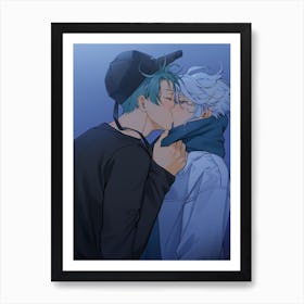 Kissing Art Print