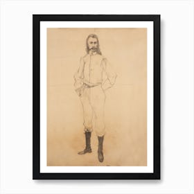 Victorian Man Study Sketch Art Print