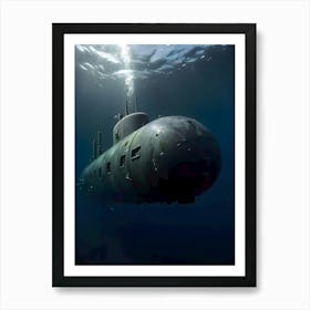 Submarine In The Ocean-Reimagined 31 Art Print