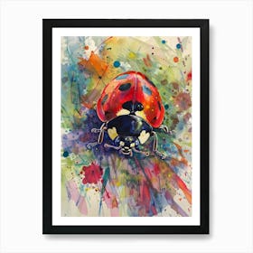 Ladybug Colourful Watercolour 2 Art Print