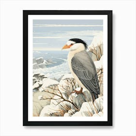 Winter Bird Painting Crested Caracara 2 Art Print