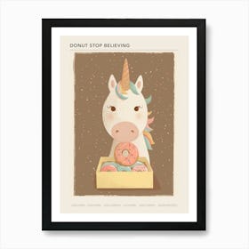 Unicorn & Rainbow Sprinkle Donuts 1 Poster Art Print