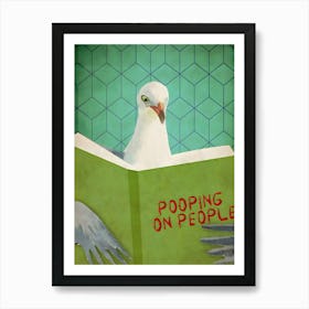Cute Pigeon Bird Animal Funny Toilet Bathroom Humor Cheeky Laundry Art Print