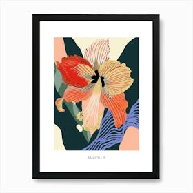 Colourful Flower Illustration Poster Amaryllis 4 Art Print