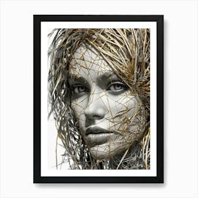 Woman With Wire Hair Art Print