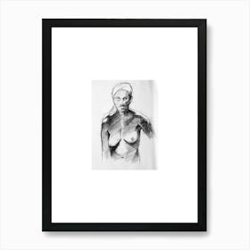Female seated nude torso Art Print