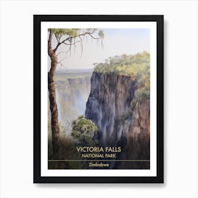 Victoria Falls National Park Zimbabwe Watercolour 3 Art Print