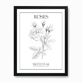 Roses Sketch 44 Poster Art Print