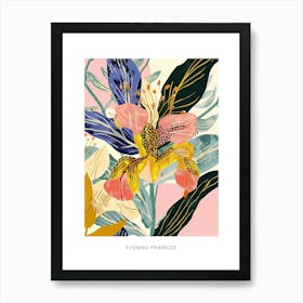 Colourful Flower Illustration Poster Evening Primrose 1 Art Print