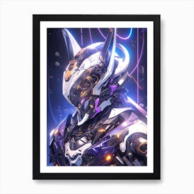 Futuristic Art Owl Art Print