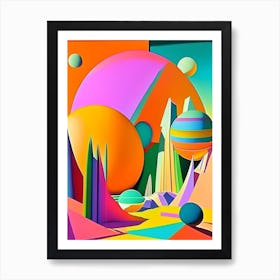 Planets Abstract Modern Pop Space Art Print