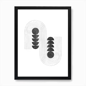 Black mid century modern Art Print