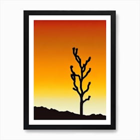 Joshua Tree National Park United States Of America Retro Two Tone Art Print