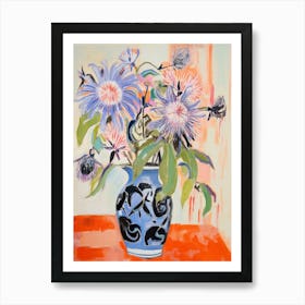 Flower Painting Fauvist Style Passionflower 2 Art Print