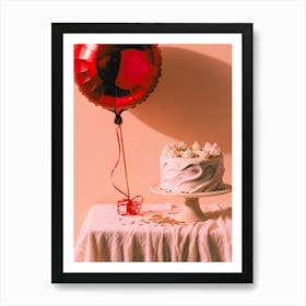 Birthday Cake With Balloon Art Print