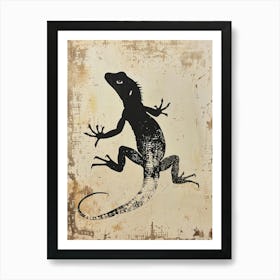 Agamas Tegus Uromastyx Block Print Lizard 2 Art Print