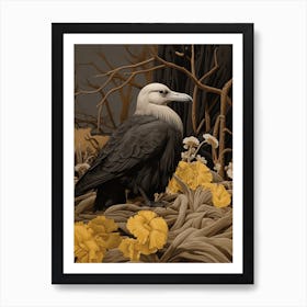 Dark And Moody Botanical Albatross 1 Art Print