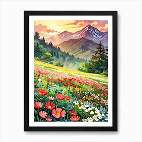 Flowers In The Meadow Art Print