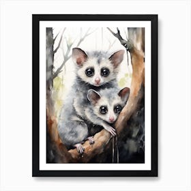 Adorable Chubby Baby Possum With Mother 3 Art Print