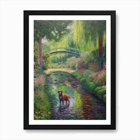 A Painting Of A Dog In Cosmic Speculation Garden, United Kingdom In The Style Of Impressionism 04 Art Print