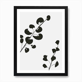 Abstract Botanical Black and Beige Art 16 Art Print