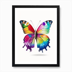 Butterfly On Rainbow Decoupage 2 Art Print