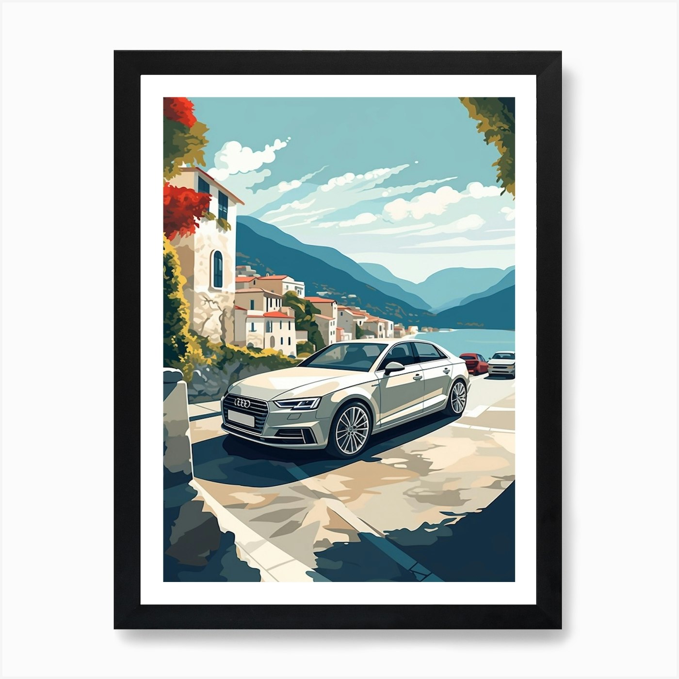 Audi Quattro Poster 'Technical' - A3