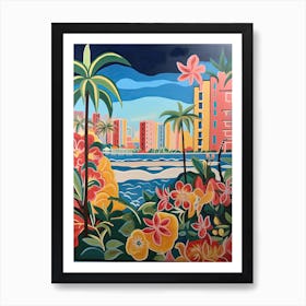 Long Beach, California, Matisse And Rousseau Style 3 Art Print