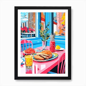 Colour Pop Retro Diner 2 Art Print