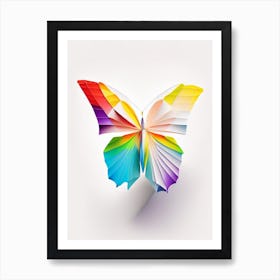 Butterfly On Rainbow Origami Style 1 Art Print
