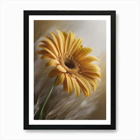 Yellow Gerbera Flower Art Print