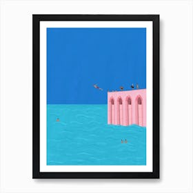 Diving Boy In Casablance Art Print