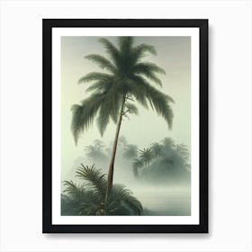 Mist Waterscape Vintage Illustration 2 Art Print