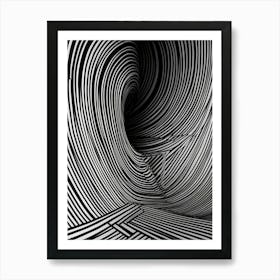 Abstract Black And White Spiral Art Print