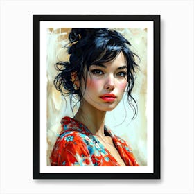 Portrait Of A Woman painting Art Print