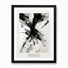 Movement Abstract Black And White 8 Poster Art Print