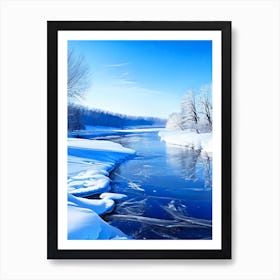 Frozen River Waterscape Photography 1 Poster